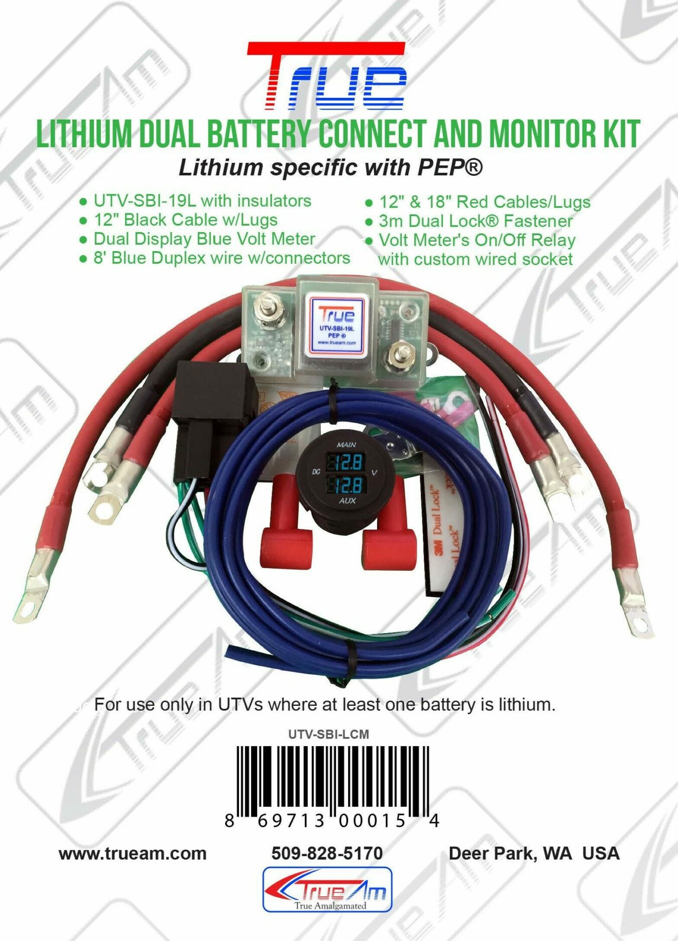 True® UTV Lithium Dual Battery Connect & Monitor Kit True UTV-SBI-LCM